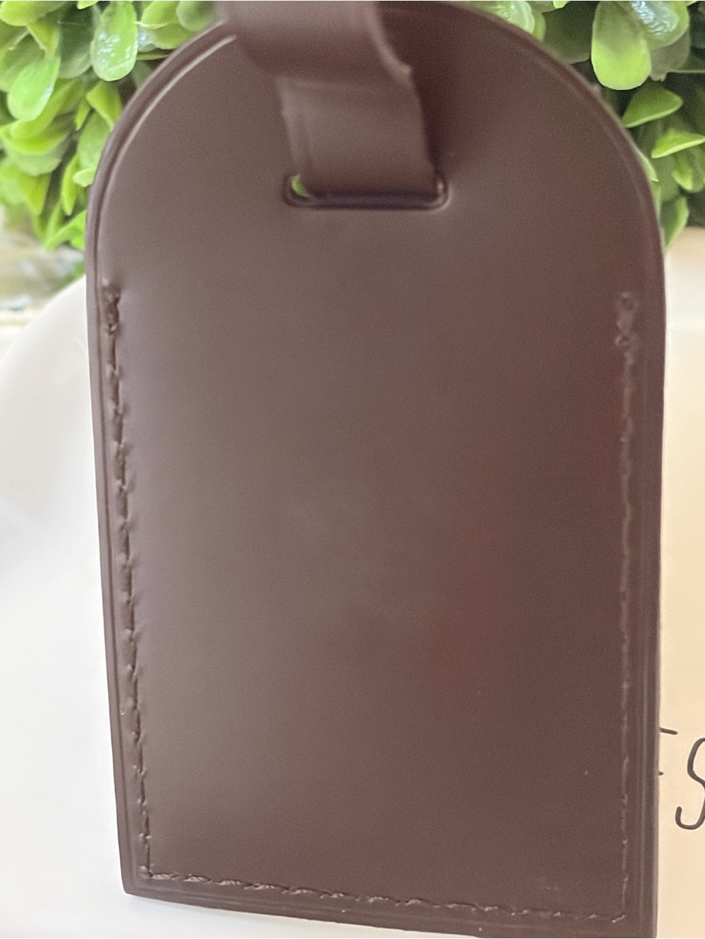Louis Vuitton Brown Leather Luggage Tag with Gold Buckle - Picture 6 of 6